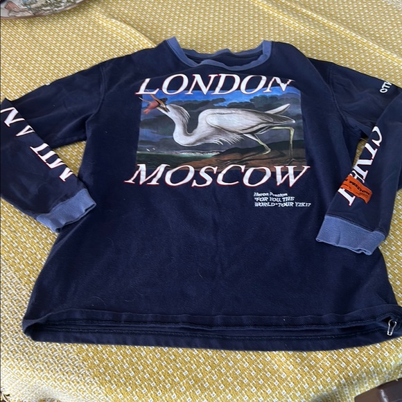 Heron Preston Navy Long Sleeve with Heron Graphic